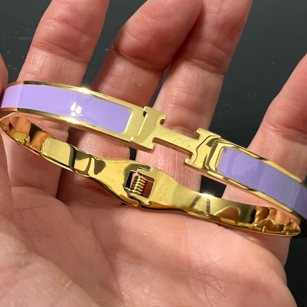 Gold and Purple Enamel Women's Bracelet